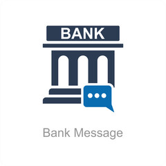 Obraz premium Bank Message and bank icon concept