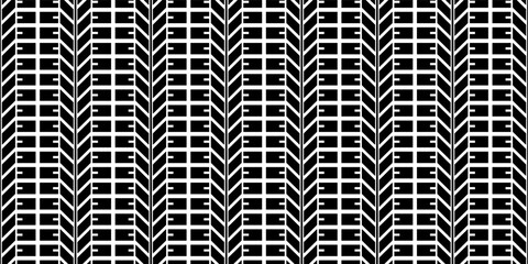 black white tire track seamless pattern