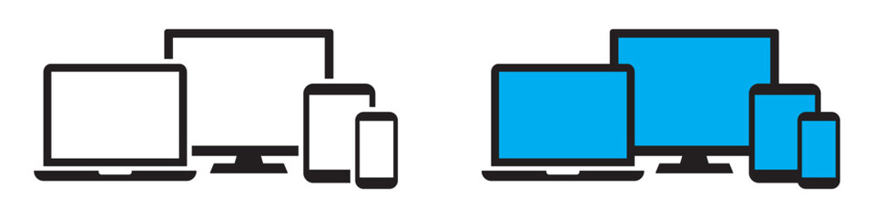 Computer, laptop, tablet, smartphone icon. Devices icon, vector illustration
