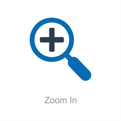 Fototapeta premium Zoom In and zoom icon concept