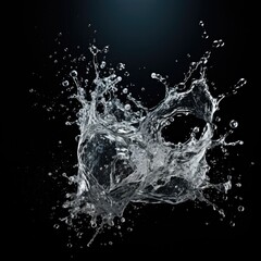 Water Splash On a Black background.