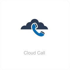 Cloud Call and cloud icon concept