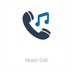 Music Call and calling icon concept