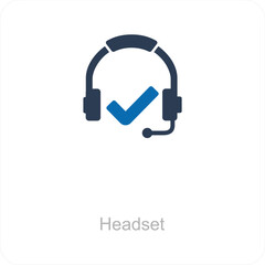 Headset and headphone icon concept