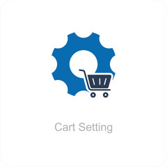 Cart setting and trolley icon concept