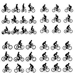 silhouettes of bicycles
