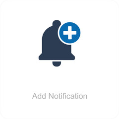 Add Notification and notification icon concept