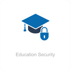 Education Security and study icon concept