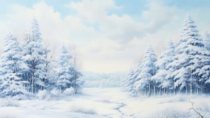 winter season 22 December to 22 March Style Watercolor Generative AI