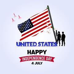 United states Independence Day social media post and web banner