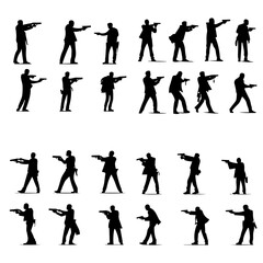Shooting man, shooting, police silhouette, police man, gun svg, pistol png, silhouette, people, vector, illustration, woman, silhouettes, sport, men, fashion, black, dance, person, action, body, set, 