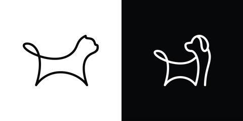 pet logo design made in a minimalist line style. - obrazy, fototapety, plakaty
