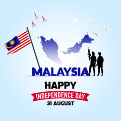 Malaysia Independence Day social media post and web banner