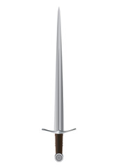 Knight sword vector graphic illustration isolated on white background. Medieval sword vector illustration.