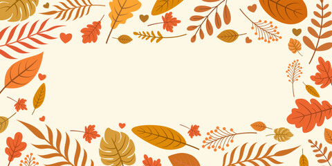 Hello autumn background leaves