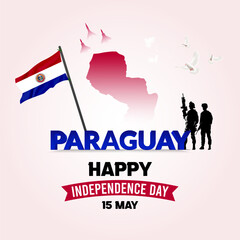 Obraz premium Paraguay Independence Day social media post
