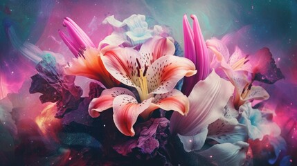 An abstraction of beautiful flowers that exist and captivate with their beauty