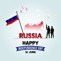 Russia Independence Day social media post and web banner