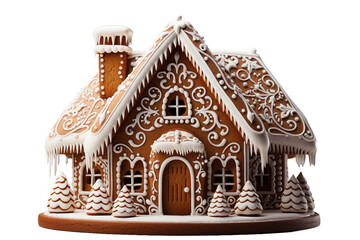 Christmas Gingerbread House with transparent background