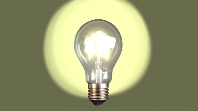 Turning on and off light bulb. LED lamp flickering
