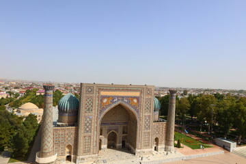 Fototapeta na wymiar Registan - old public square on the silk road in the heart of the ancient city of Samarkand, Uzbekistan