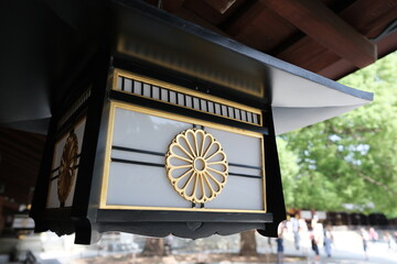 Japanese lamp at Meiji Jingu in Tokyo, Japan