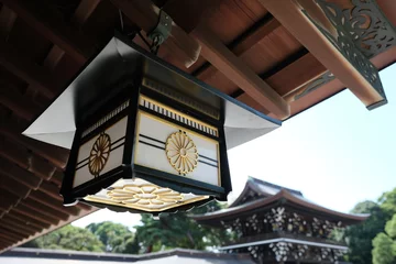 Foto op Plexiglas Japanese lamp at Meiji Jingu in Tokyo, Japan © Matthew