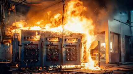 The electrical substation burned down