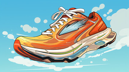 Cartoon illustration of a running shoe