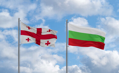 Bulgaria and Georgia flags, country relationship concept
