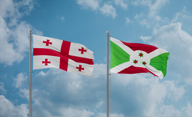Burundi and Georgia flags, country relationship concept