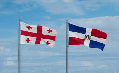 Belgium and Georgia flags, country relationship concept