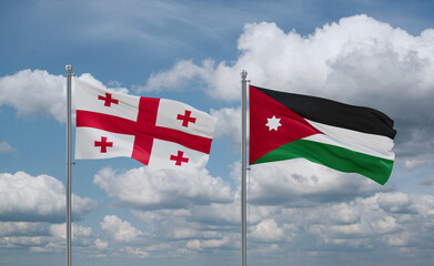Jordan and Georgia flags, country relationship concept