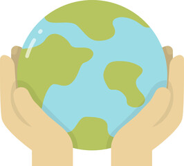 Hand holding earth icon