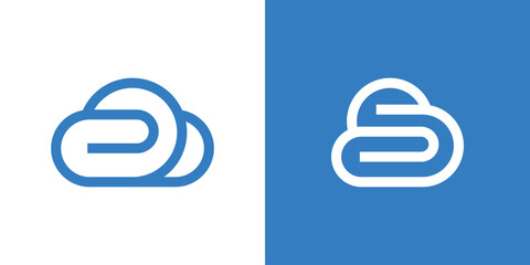 logo design combination cloud and clip minimalist line.