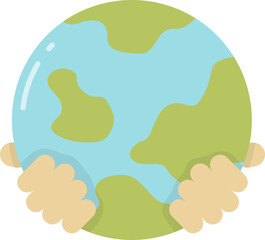 Hand holding earth icon