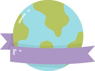 Label on earth icon