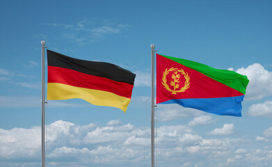 Eritrea and Germany flags, country relationship concept