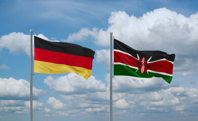 Kenya and Germany flags, country relationship concept