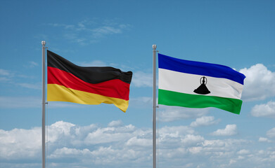 Lesotho and Germany flags, country relationship concept