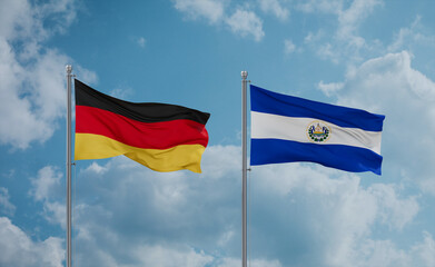 Salvador and Germany flags, country relationship concept