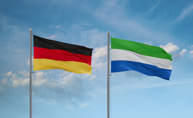 Sierra Leone and Germany flags, country relationship concept