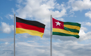 Togo and Germany flags, country relationship concept