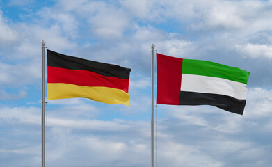 UAE and Germany flags, country relationship concept