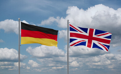 United Kingdom and Germany flags, country relationship concept