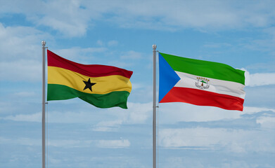 Equatorial Guinea and Ghana flags, country relationship concept