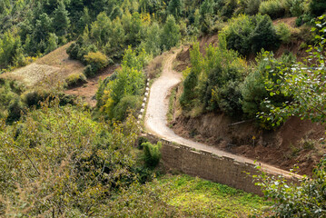 In Shaxi Ancient Town, there are ancient buildings along the Tea Horse Ancient Road at Mapingguan