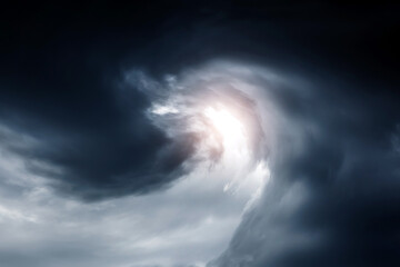 Fototapeta na wymiar Blurred Whirlwind in the Clouds