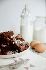 chocolate cookies and milk