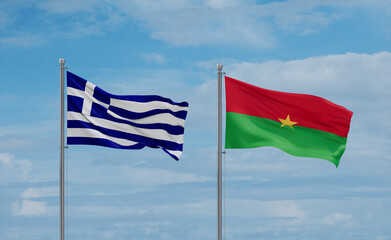 Burkina Faso and Greece flags, country relationship concept